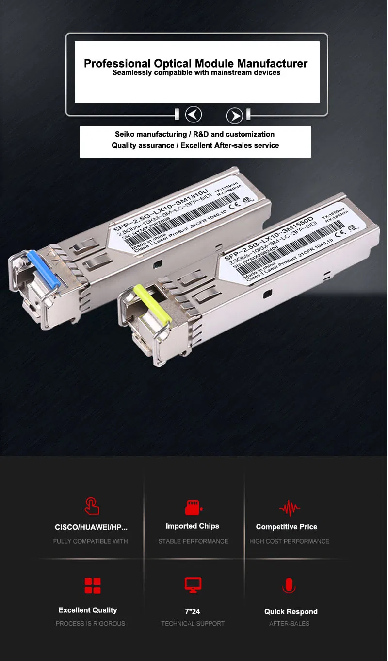 1.25g Gigabit DWDM Optical Module Single-Mode 1528.77~1563.86nm LC Port