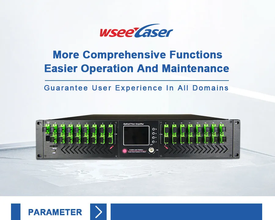 19dBm High Power EDFA 16 Ports Wdm Optical Amplifier