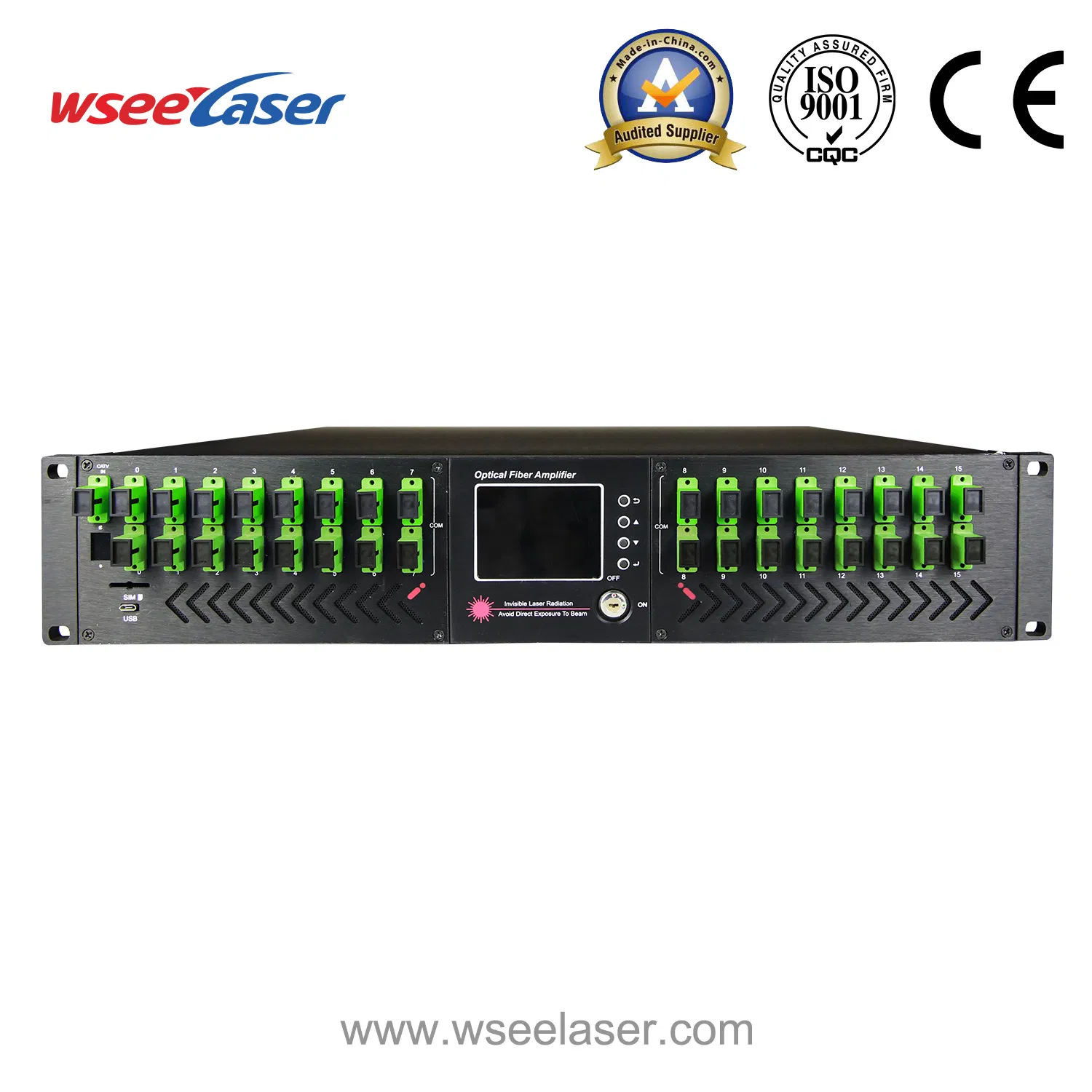 Dual Power Supplu with Dual Input 2u Rack 16-128 Ports High Power EDFA