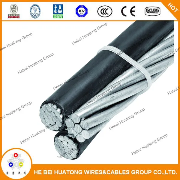 Duplex Neutral-Supported Cable Type Ns75, 600 V, Aluminum Conductor, LLDPE Insulation, ACSR Neutral