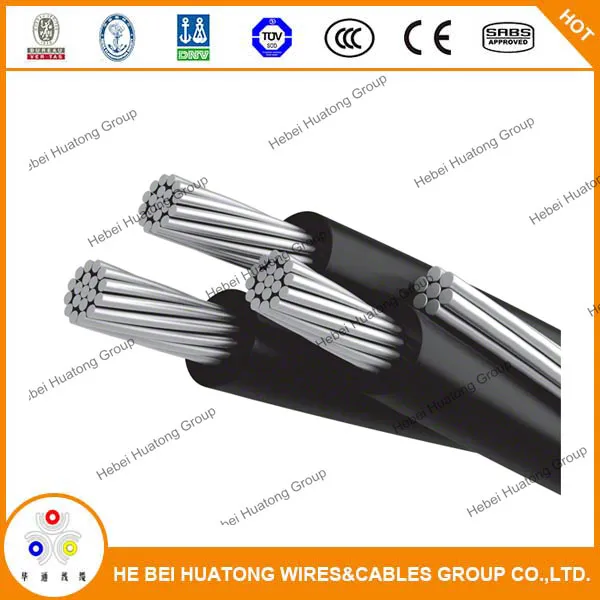 Duplex Neutral-Supported Cable Type Ns75, 600 V, Aluminum Conductor, LLDPE Insulation, ACSR Neutral