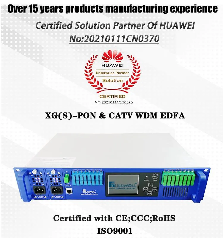 Fullwell 1310/1490&1270/1577&1550nm Xgs-Pon CATV EDFA Combiner in 16 Ports