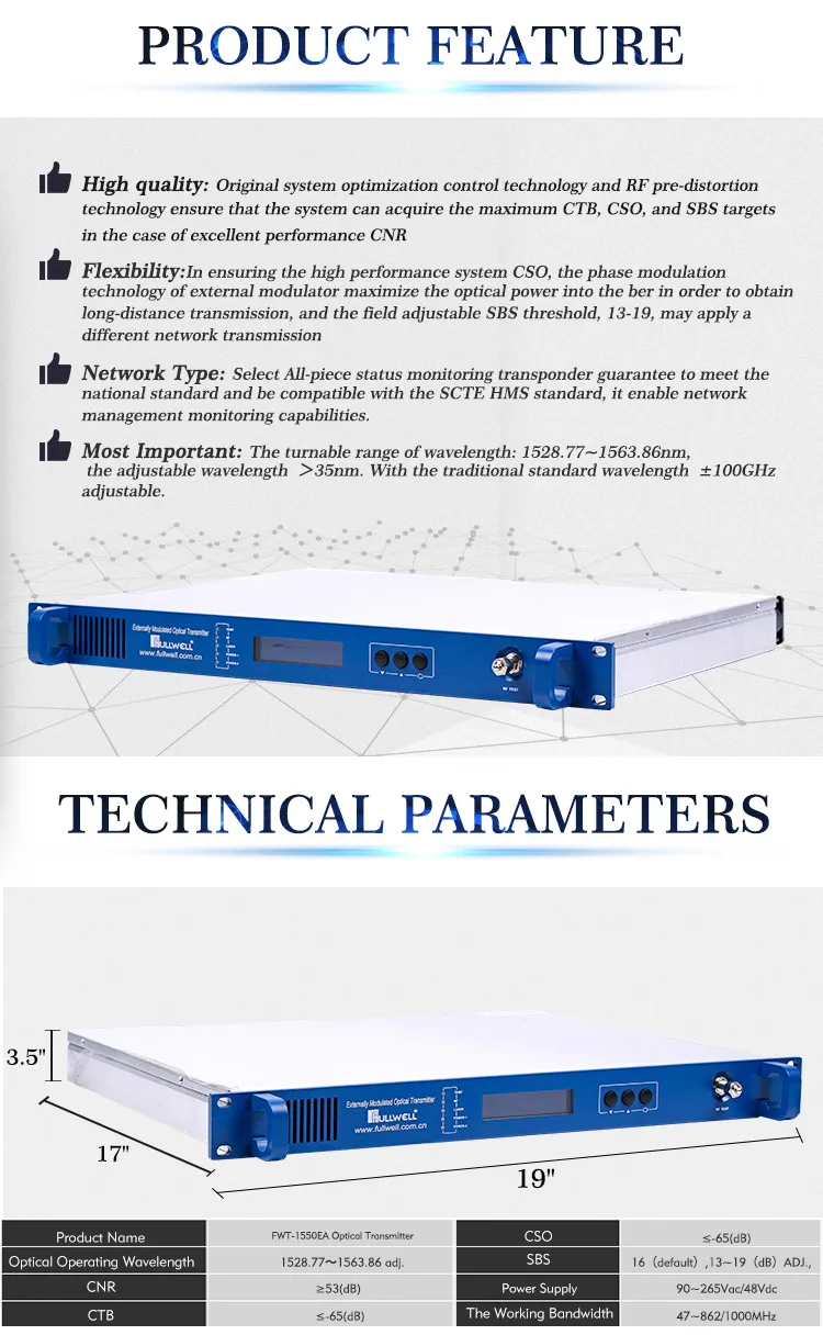 Itu C-Band Wavelength Adjustable Optical Transmitter