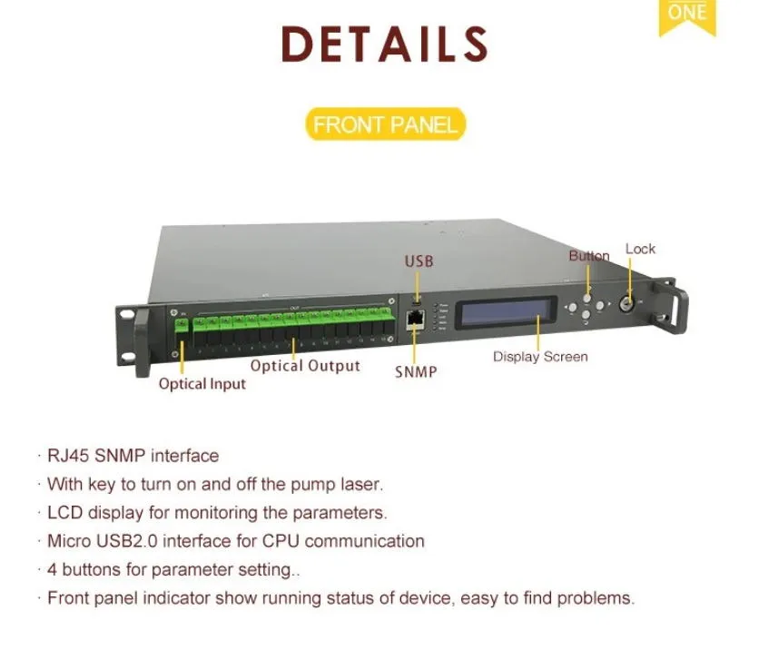 Optic Amplifier EDFA 16 Port Pon EDFA with Wdm